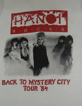Hanoi Rocks Back To Mystery City Tour, подарок для фаната, Белая футболка S-2345XL BC3705
