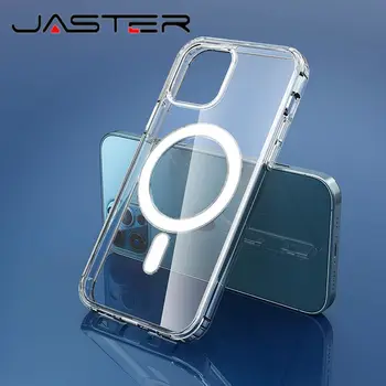 JASTER For Magsafe Прозрачный Оригинальный Чехол Для iPhone 15 14 13 12 11 Pro Max Plus С Жестким Акриловым Покрытием Для Беспроводной Зарядки