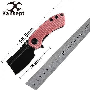 Kansept Knives T3030M2 Mini KorvidBlack 154-сантиметровый клинок с камнерезной отделкой и красной ручкой из брезента Micarta Инструменты Koch, предназначенные для переноски EDC