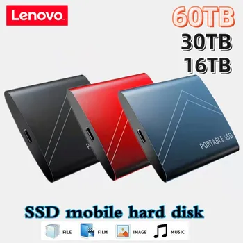 Lenovo Портативный Оригинальный Высокоскоростной SSD-накопитель емкостью 60 ТБ Внешний Твердотельный Жесткий Диск USB 3.1 Интерфейс 2 ТБ SSD Мобильный Жесткий Диск Для ПК