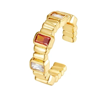 Milonga Имитирует цвет шампанского, золотого цвета, циркон, открытое кольцо в стиле Майяр для женщин, уникальный дизайн, модное и персонализированное