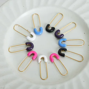 Minar Простые Разноцветные Эмалевые U Образные серьги-кольца-скрепки для женщин из титановой стали с 18-каратным позолотой, покрытые PVD-покрытием, длинные серьги-подвески