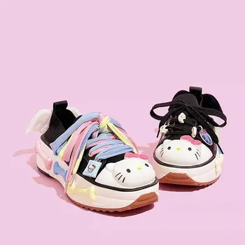 Miniso Sanrio Оригинальные домашние туфли на платформе Hellokitty, увеличивающие рост, женские теннисные туфли Zapatillas De Deporte