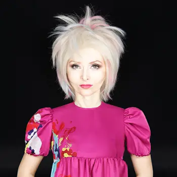 Miss U Hair Короткий прямой светлый парик с сине-розовыми прядями, подчеркивающий женский парик для вечеринки, Странный парик для костюма