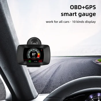 P13 Obd2 Автомобильный Hud Головной Дисплей Автомобильный Умный Датчик 8 Видов Интерфейса дисплея Давление масла Соотношение воздуха и топлива Автомобильный ЖК-Головной Дисплей