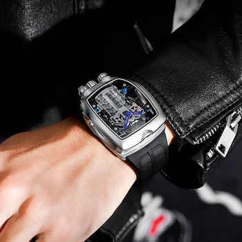 PINARELLOadvanced ограниченная серия мужских механических часов персонализированный новый дизайн с резьбой автоматические резиновые мужские часы Reloj Hombre