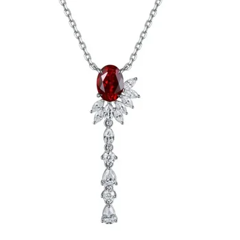 Pirmiana 2023, Горячая распродажа, Серебро S925, Рубиновое ожерелье, выращенное в лаборатории, Ювелирные изделия из драгоценных камней, подарки для женщин на свадьбу