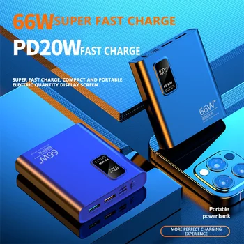 Power Bank 10000 мАч с 66 Вт PD Быстрой Зарядкой Power bank Портативное Зарядное Устройство Для iPhone 15 14 13 12 Pro Max Xiaomi