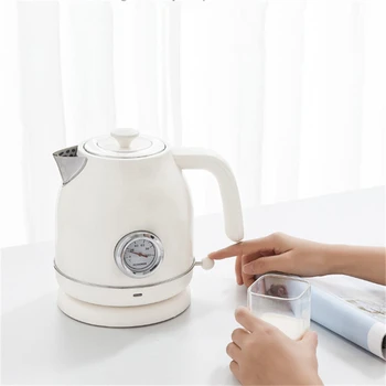 Qcooker Ретро Электрический чайник с контролем температуры Большой емкости 1,7 л с часами Электрический чайник Кухонная техника Самовар