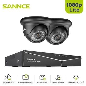 SANNCE 1080p Full HD TVI Bullet Camera Наружная водонепроницаемая система безопасности IP66 4CH 1080N DVR Комплект видеомагнитофона видеонаблюдения