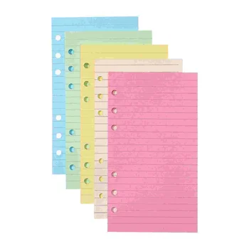STOBOK Красочные бумажные наполнители на 6 отверстий 50 Страниц Вкладыши для планировщика Наполнители для органайзера личного размера Связующее