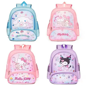 Sanrioed Аниме Hello Kitty Cinnamoroll My Melody Kuromi Милый Детский рюкзак Kawaii Мультяшная Кожаная Мини-школьная сумка Праздничный подарок