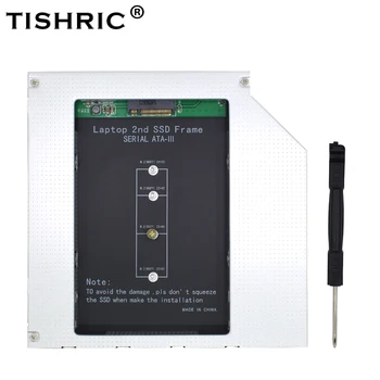 TISHRIC 2nd Hdd Caddy Алюминий M2 NGFF SSD На SATA 9,5/12,7 мм Жесткий Диск Коробка Корпус DVD Адаптер Чехол 2,5 SSD Для Ноутбука