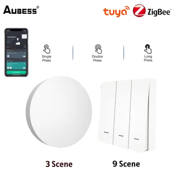 Tuya Zigbee Smart Button Switch Пользовательское управление/ управление клавишами, Мультисценарный режим с помощью SmartLife Control, для переключения сцены в умном доме нужен шлюз