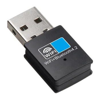 USB WiFi адаптер Bluetooth, сетевая карта Wifi-ключа Bluetooth 4.2 со скоростью 150 Мбит/с, приемник-передатчик Wifi Bluetooth