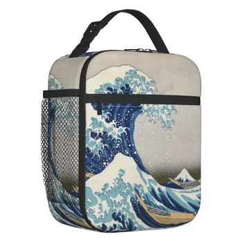 Under The Wave Off Kanagawa Термоизолированные сумки для ланча Katsushika Hokusai, Сменная сумка для ланча для школьного хранения, Коробка для еды
