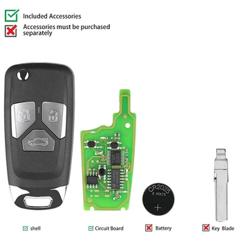 Xhorse XNAU01EN Автомобильный дистанционный смарт-брелок с 3 кнопками для типа инструмента для ключей VVDI 5 шт./лот