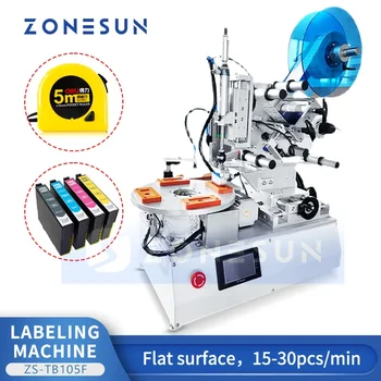 ZONESUN Автоматическая машина для нанесения этикеток на плоские поверхности, оборудование для нанесения наклеек на заказ ZS-TB105F