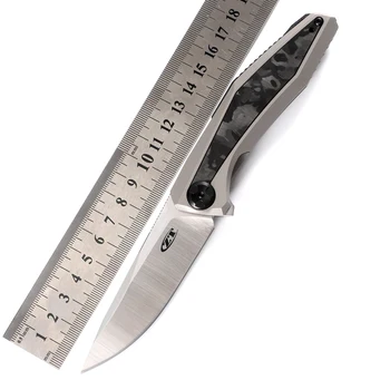 ZT0470 Складной Нож Fin Knife Лезвие 20CV, Титановая Ручка с Инкрустацией из Углеродного Волокна, Инструмент EDC для Выживания в Кемпинге на открытом воздухе