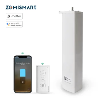 Zemismart Matter Over Thread Интеллектуальный двигатель для раздвижных штор Google Home SmartThings APP Дистанционное управление Автоматическим умным домом