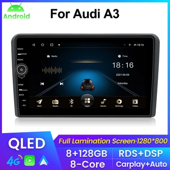 Автомагнитола с QLED-экраном для Android-радио audi a3 8p S3 2003-2012 Мультимедийный плеер RS3 GPS-навигация для Carplay Android Auto bt