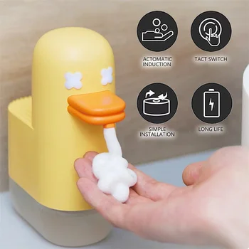 Автоматические дозаторы мыла для пены объемом 350 мл, умная ручная стиральная машина для ванной комнаты с Usb-зарядкой, дозатор мыла с милой желтой уточкой