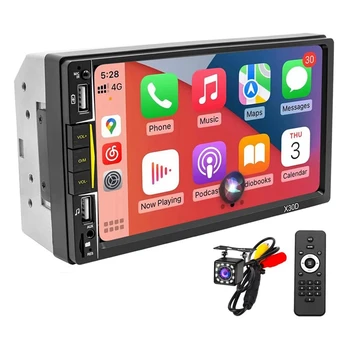 Автомобильная стереосистема на двойной Din с Carplay, 7-дюймовым сенсорным радиоприемником Bluetooth и аудиоприемником зеркальной связи с резервной камерой телефона