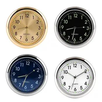 Автомобильные Мини-часы Часы на приборной панели автомобиля Светящиеся автомобильные часы Карманные наклеивающиеся часы Вентиляционное отверстие автомобиля Кварцевые часы Мини-часы для лодки P3F8