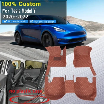 Автомобильный Ковер Напольный Коврик Для Tesla Model Y 2020 2021 2022 Водонепроницаемые Накладки Автомобильные Коврики Роскошные Чехлы Для Полов Tappeto Автомобильные Аксессуары 2023