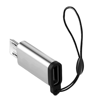 Адаптер для мобильного телефона с ремешком, портативный адаптер USB C в Micro USB, USB-конвертер