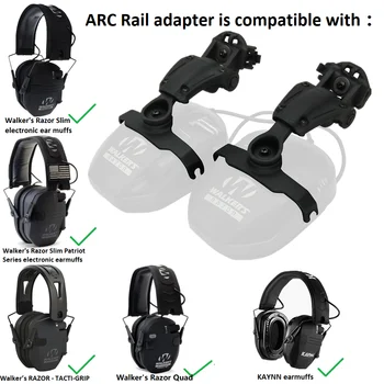 Аксессуары для тактических наушников для стрельбы из страйкбола, адаптер для тактического шлема ARC Rail для электронных наушников Walker's Razor