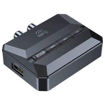 Аудиоприемник T59 Bluetooth-compatible5.3 Беспроводной Аудиоадаптер NFC U-диск TF Карта Стерео AUX 3,5 мм Разъем RCA для автомобильного телевизора