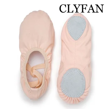 Балетные туфли CLYFAN для девочек, парусиновые балетные танцевальные тапочки для женщин, дети практикуют классические танцы на плоской подошве для детей и взрослых