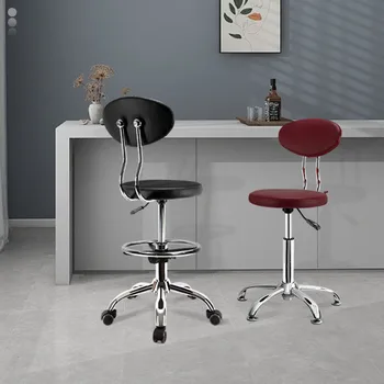 Барные стулья с акцентом для гостиной, регулируемые домашние барные стулья в стиле ретро, высокий табурет со спинкой, дизайнерская мебель Cadeiras Fg16 черного цвета