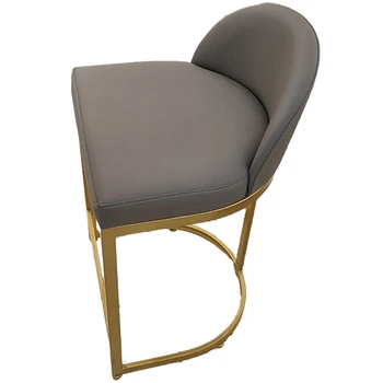 Барный стул из кованого железа в скандинавском современном минималистичном стиле со спинкой для переговоров на стойке регистрации