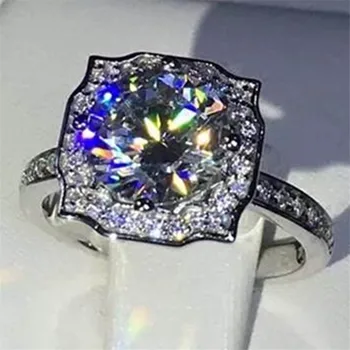 Большие Обручальные кольца с кубическим цирконием AAA Оптом С блестящим кристаллом, Модные Свадебные украшения из CZ-камня Для женщин, Ювелирные кольца