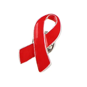 Булавка с лацканом из красной ленты, брошь для повышения осведомленности о туберкулезе, ВИЧ/СПИДе, Эмалированные булавки, значок для расходных материалов для благотворительных мероприятий