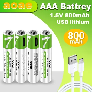 Быстрая зарядка литий-ионный аккумулятор 1,5 В aaa aaa 800 мАч USB-аккумуляторная литиевая USB-батарея игрушечная клавиатура aaa battery