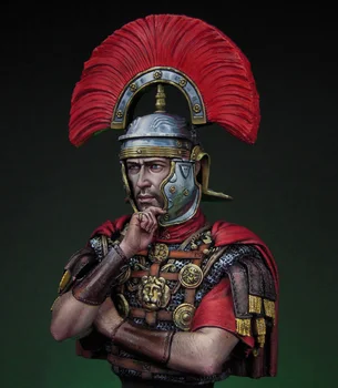 Бюст римского солдата 1/12 в красном плаще, игрушечная модель из смолы, миниатюрный комплект в разобранном виде, неокрашенный