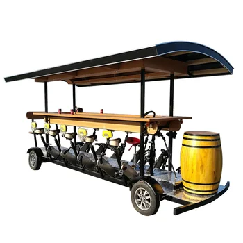 В 2023 году продаются велосипеды для вечеринок с педалями на 8 пассажиров, Тележка для перевозки коктейлей в пивном баре