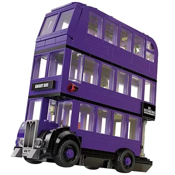 В наличии 419шт Гарри Волшебный Мир Волшебников Рыцарь Автобус Фиолетовый Трехэтажный 75957 Набор Строительных Блоков Совместимый Детский Бри