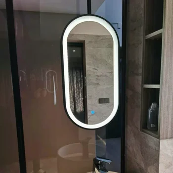 Ванная Комната Овальный Шкаф для ванной с зеркалом для девочек, Настенный Косметический Шкаф для самостоятельной стрижки, Умное зеркало для ванной Lustro Do Makijazu Mirrors LG50JZ
