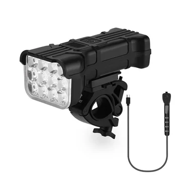 Велосипедный фонарь, 12 огней, ночная езда, яркий фонарик, USB-аккумуляторное снаряжение для езды на горном велосипеде на открытом воздухе