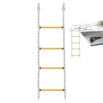 Веревочная лестница для лодки Портативная для взрослых Нейлоновая Веревочная лестница для лодки из нержавеющей стали Легкая Складная лестница для лазания с 2 крючками