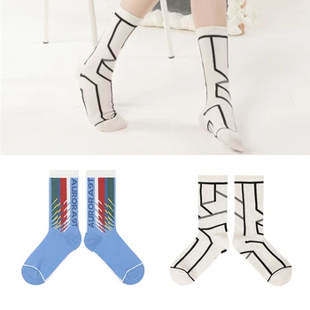 Весенние и летние новинки, Полосатые хлопчатобумажные носки Ins в стиле хип-хоп, мужские и женские носки, носки-тюбики
