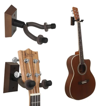 Вешалки для гитары, настенное крепление, Деревянная подставка для дисплея, U-образный гитарный крючок, держатель для гитары, подставка для крючка, простота установки