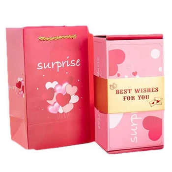 Взрывающаяся подарочная коробка, Коробка для розыгрышей с сюрпризом на день рождения, Подарочная коробка с рулоном денег для подарка наличными, Китайский красный конверт A