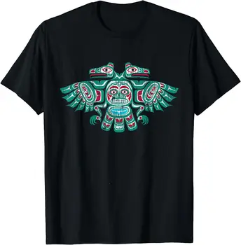 Винтажная футболка с американским тотемным столбом Haida Thunderbird