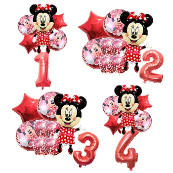 Воздушные шары из фольги с Минни Маус от Disney, 32-дюймовые воздушные шары для вечеринки с номерами, украшения для детского душа, вечеринки по случаю Дня рождения, детские игрушки Globos