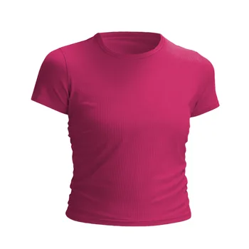 Высококачественная тонкая женская спортивная футболка, Стрейчевая футболка для бега, фитнеса, йоги, Дышащая одежда для фитнеса